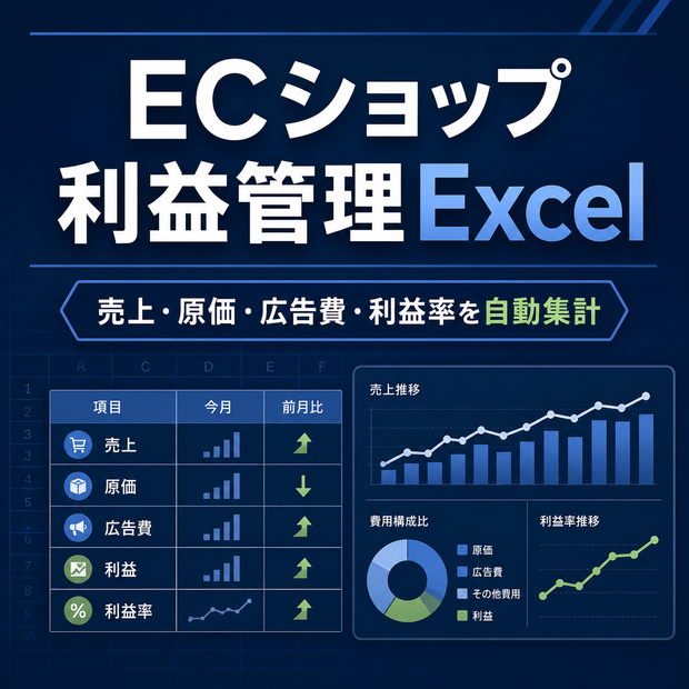【無料体験版】ECショップ利益管理Excel｜利益・利益率をかんたん試算