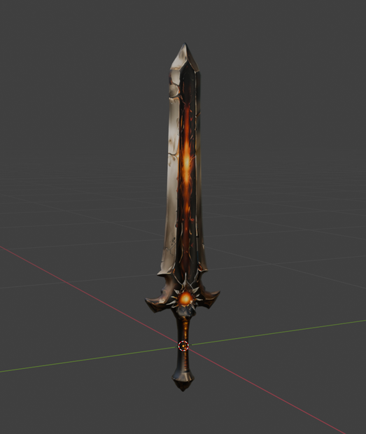 【3Dモデル】ファンタジー 武器 炎の大剣1