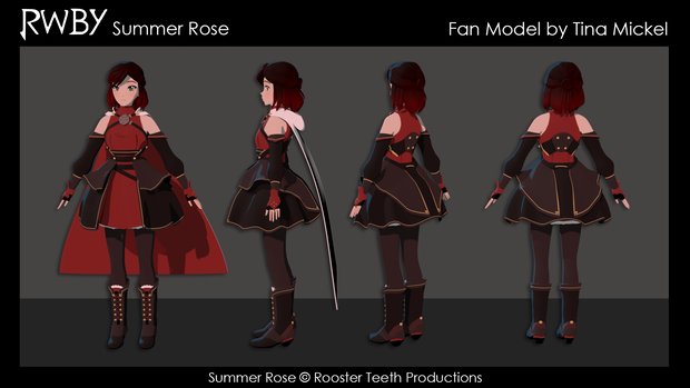 Summer Rose Rigged RWBY Model