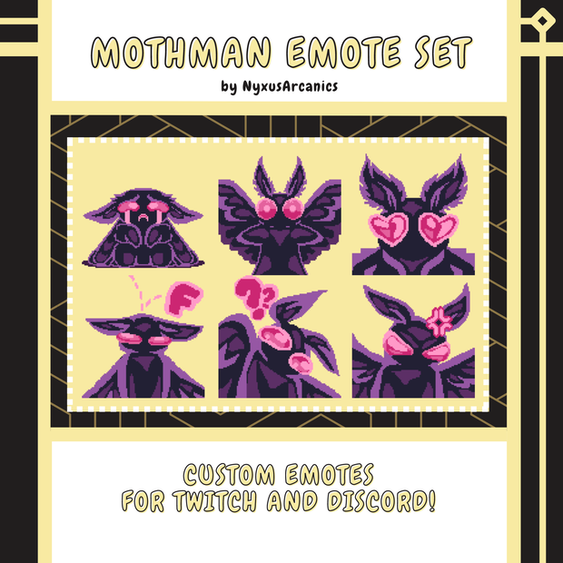 { Mothman Twitch Emote Set |  モスマン Twitch エモート セット }