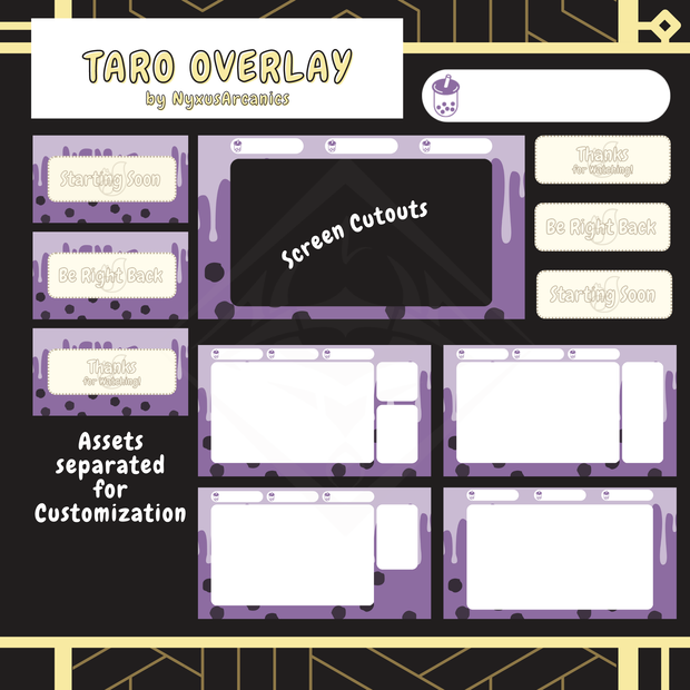 { Animated Taro Milk Boba Stream Package |  アニメ太郎ミルクボバストリームパッケージ }