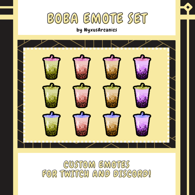{ Milk Tea Boba Emote Set |ボバ エモート セット }