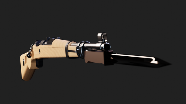 Kar98k風 ボルトアクションライフル＆銃剣セット【アニメーション付き】