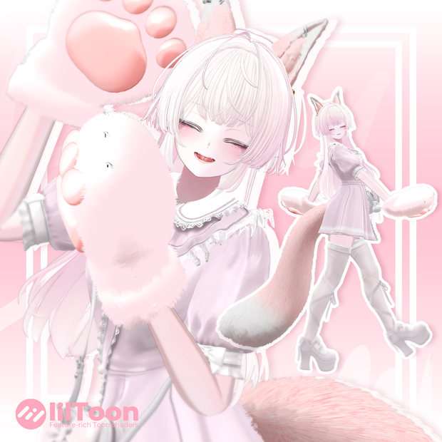 🦊「10アバター対応」🦊 Fox Tail, Ear, Hand