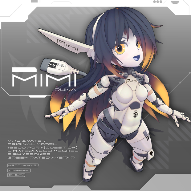 [３Dモデル] MiMiルナ[MiMiLUNA][アバター] [VRC]