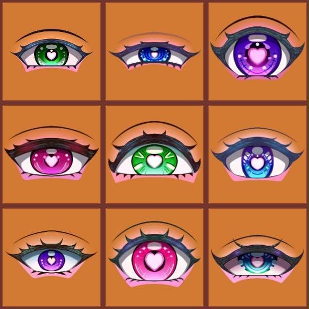 ハート目アイコン９個セット
