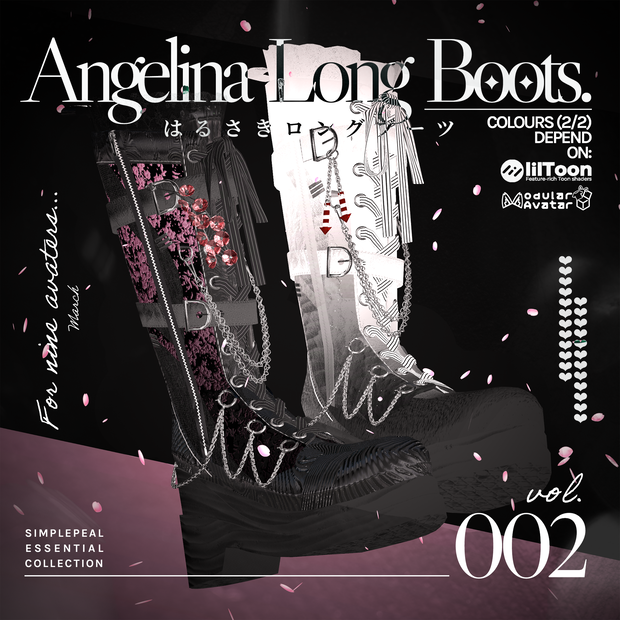 【9+アバター対応】はるさきロングブーツ "Angelina" Long Boots 이른 봄 롱 부츠 #SPL3D