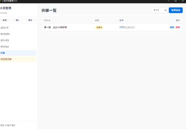 NovelOrganizer　小説内容整理ソフト
