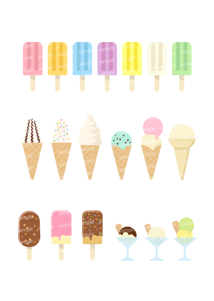 【フリー素材】アイスクリームイラスト