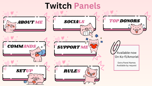 Piggy Twitch Panels ~ 豚パネル