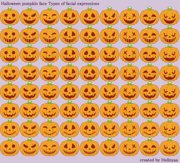 【ハロウィン🎃Halloween】かぼちゃ表情スタンプ７２種