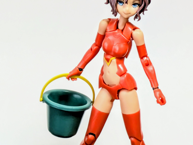 1/12 バケツ　3Dモデル　STLファイル(サポート付きあり)