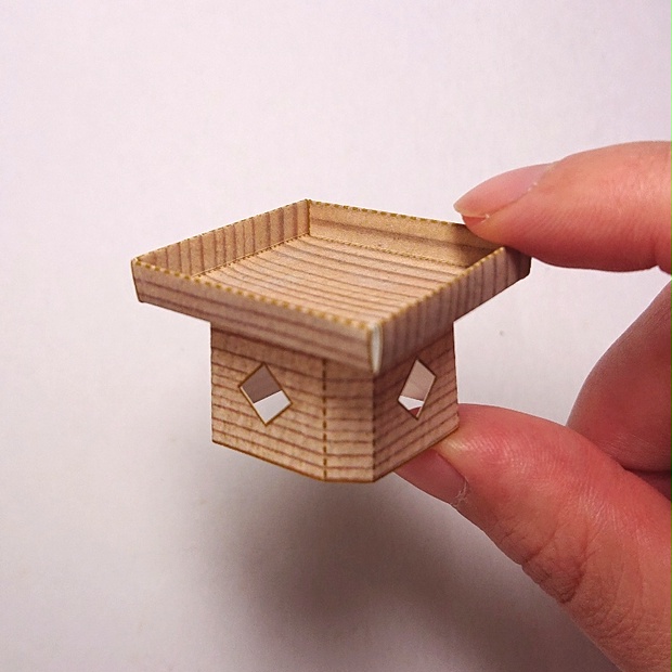 無料 ミニチュア三方 ペーパークラフト モノトーンチェックパンプス Booth