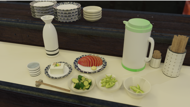 【VRchat】居酒屋っぽい食器8種セット/Japanese Tavern Tablewares