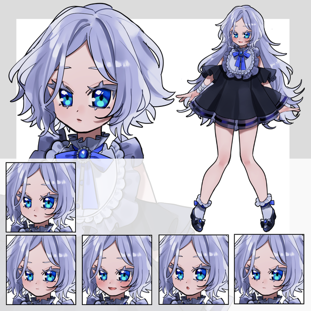 【無料/有料】髪の毛ふわふわガール【表情5種/短髪・長髪】