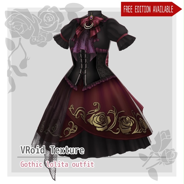 無料版有 Vroidテクスチャ ゴスロリ衣装セット Csgraphicart Booth Shop Booth