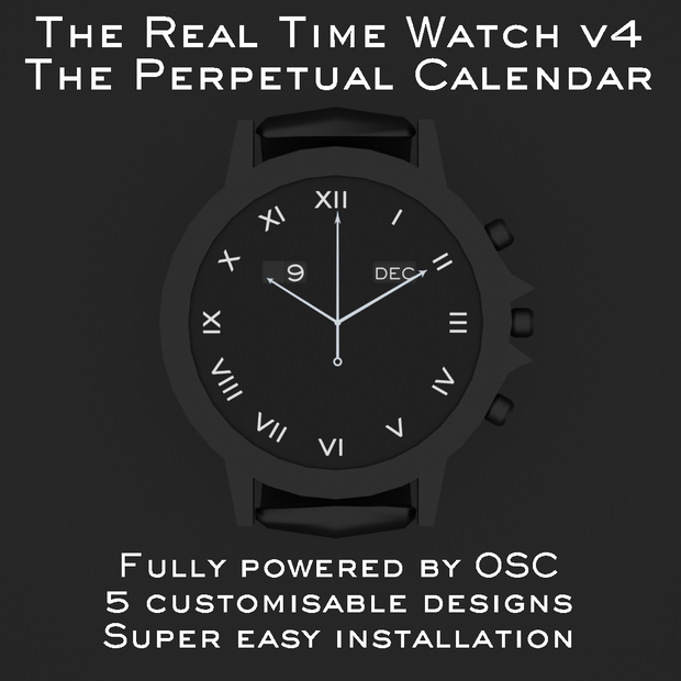 Real Time Watch v4 - The Perpetual Calendar Watch for VRChat 3.0. avatars