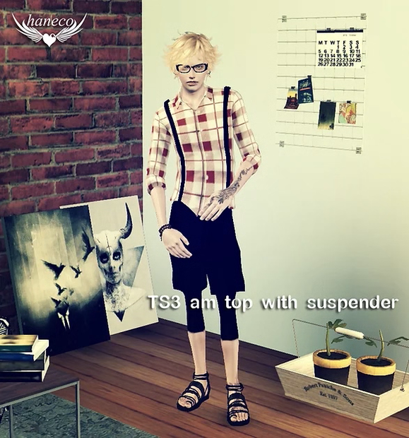 TS3 am clothes with suspender