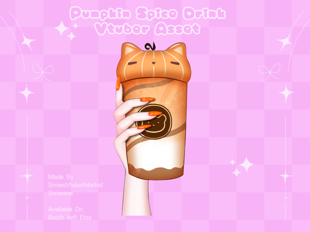 Pumpkin Spice Drink Vtuber Asset | Ready to Use