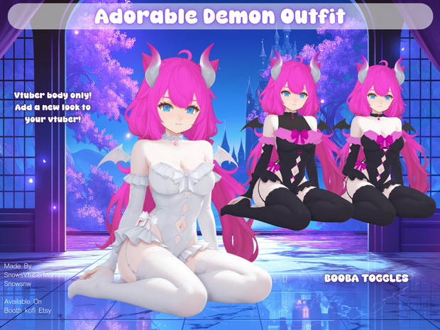 Adorable Demon Vtuber Outfit Body | Ready to Use