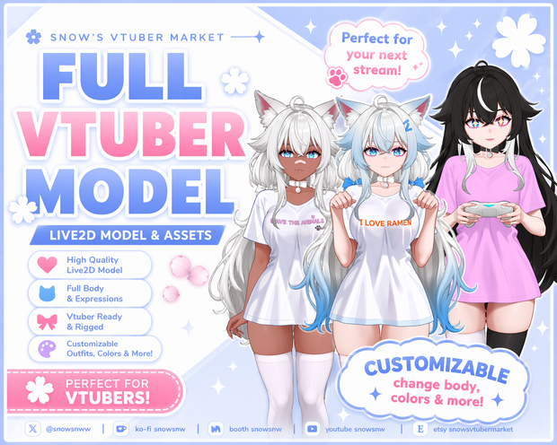 TShirt Vtuber 【live2dモデル/live2d model】
