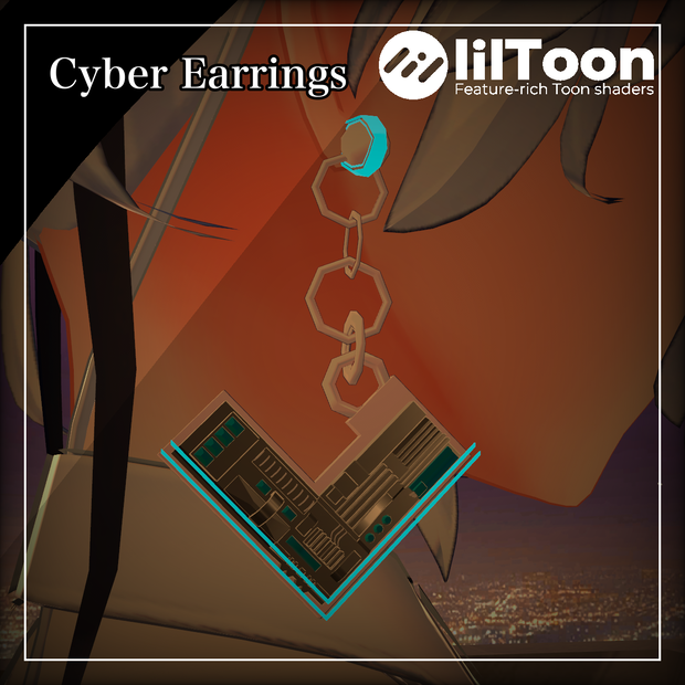 【VRChat】Cyber Earring【耳飾り】