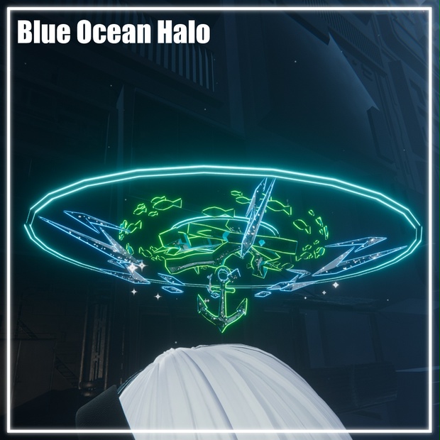 【VRChat】Blue Ocean Halo 【MA対応】 - Black Polygone - BOOTH