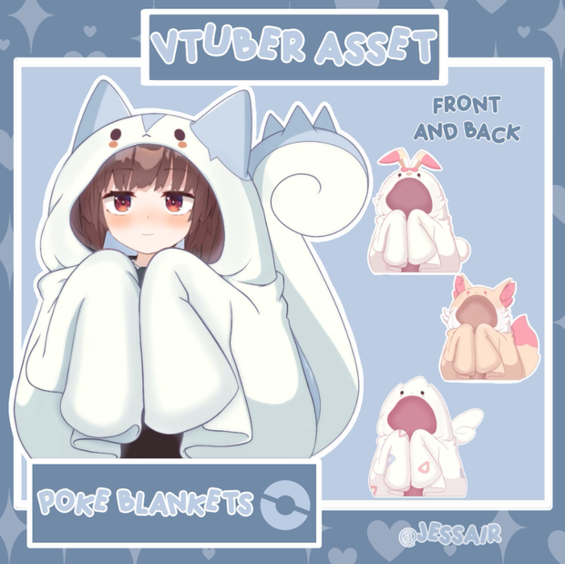 POKEMON VTUBER ASSETS | pachirisu, togepi, scorbunny, fennekin | 