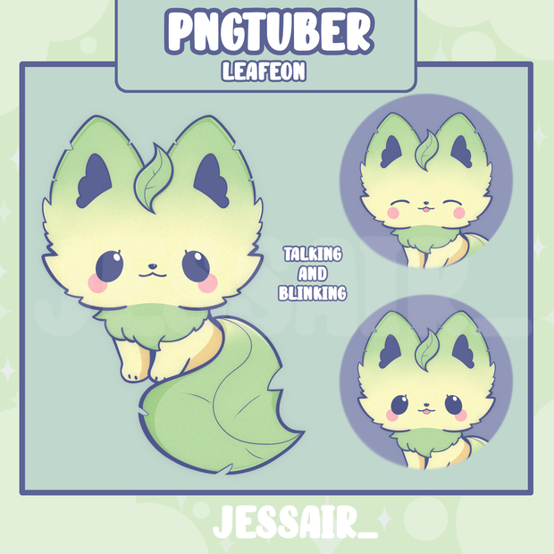 [PNGTUBER] Leafeon | pngtuber ready to use, veadotube mini, streamer, twitch, youtube, cute, pokemon