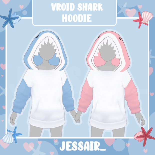 【VRoid】Shark Hoodie | All Included | Cute Preset