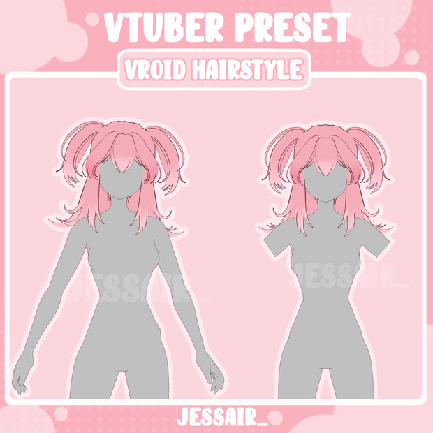 【VRoid Hairstyle Preset】Short Hair with Physics | Pigtails | Cute Vtuber Hairstyle |