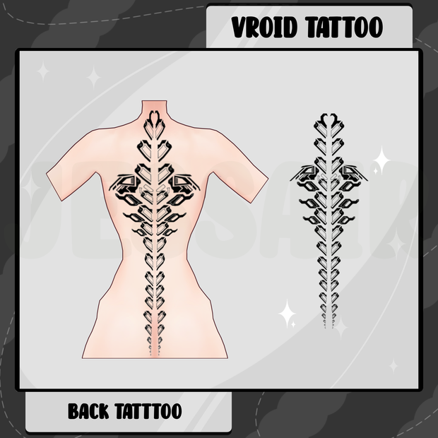 【VRoid タトゥー】Back Tattoo | Texture | Dark | Vroid Clothes and Textures