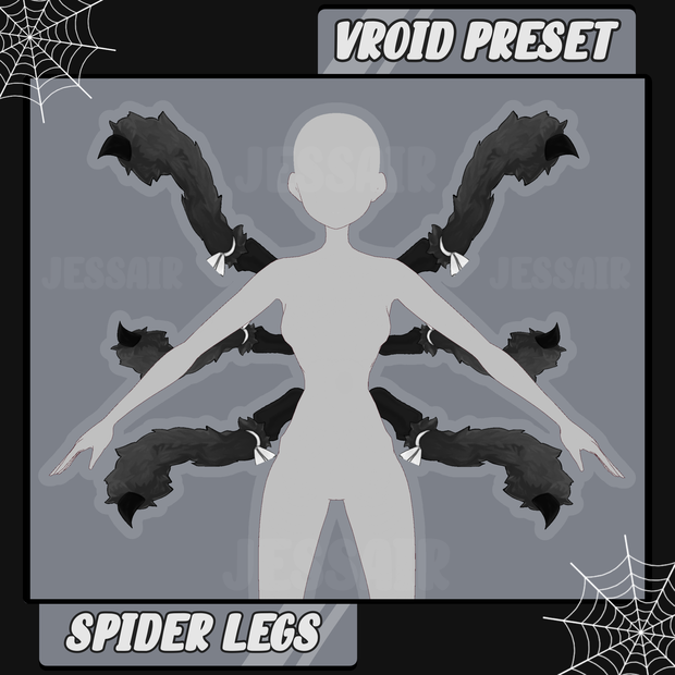 【VRoidプリセット - VRoid Preset】Spider Legs | Halloween Preset | Cute, 2D
