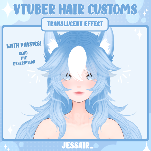 【VRoid Translucent Hair Effect】Please read the description | Cute | Vtuber Effects | Custom | Hairstyle