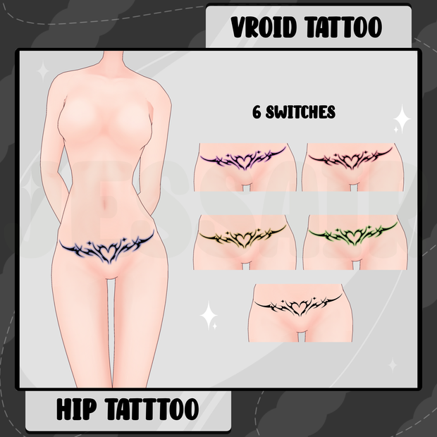【VRoid タトゥー】Hips Tattoo | Texture | Dark | Vroid Clothes and Textures