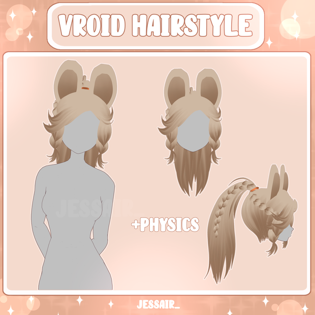 【VRoid 髪型 - Hairstyle Preset】Kachina Hairstyle with PHYSICS | Medium Female Hairstyle | Cute | Genshin Impact | Vtuber Girl |