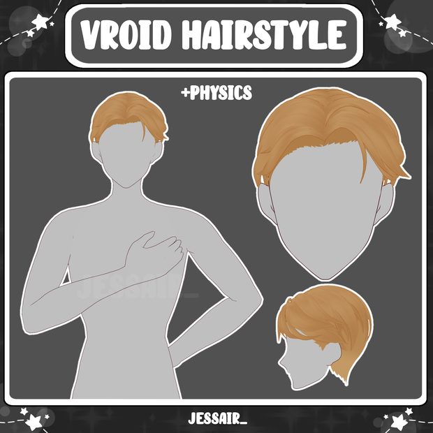 【VRoid 髪型 - Hairstyle Preset】Short Male Hairstyle with PHYSICS | Vtuber boy | Male vtuber hairstyles |