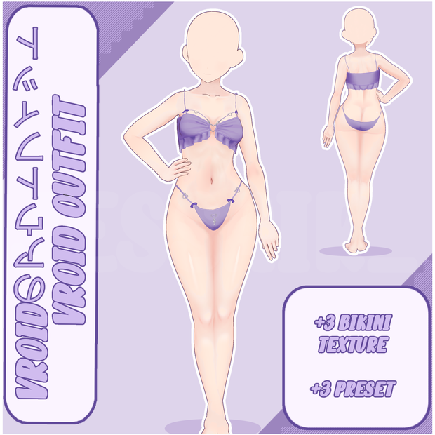 【VRoid デーモネスコスチューム】Cute Bikini | Texture | Pearls | Vroid Clothes and Textures | Mermaid