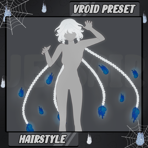【VRoid 髪型 - Hairstyle Preset】Long Braids Ghost Hairstyle with PHYSICS | Floating | Halloween | Fantasy