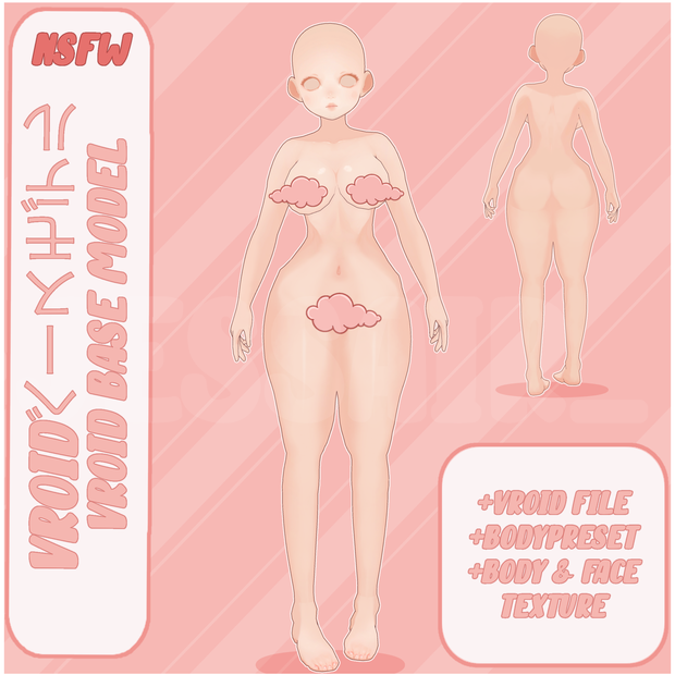 【NSFW VRoid Base Model】Chubby Girl/Female Vroid Base