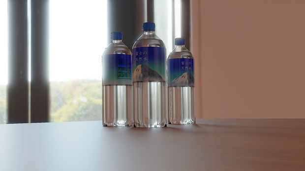 【3D素材_fbx】富士の天然水(500mlペットボトル)