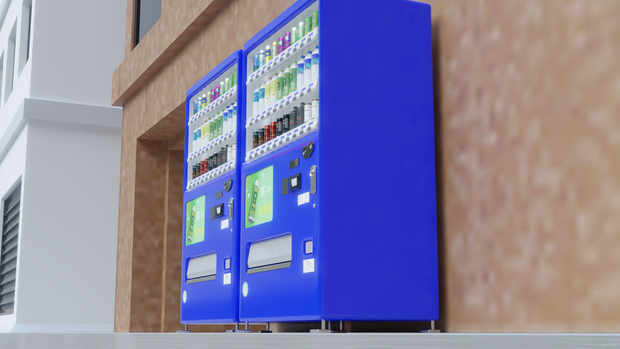 【3D素材_fbx】自動販売機（青）