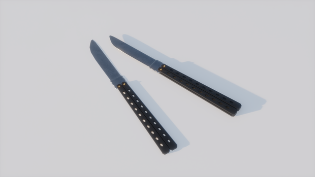【3D素材_fbx】バタフライナイフ