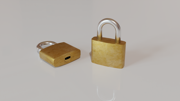 【3D素材_fbx】南京錠
