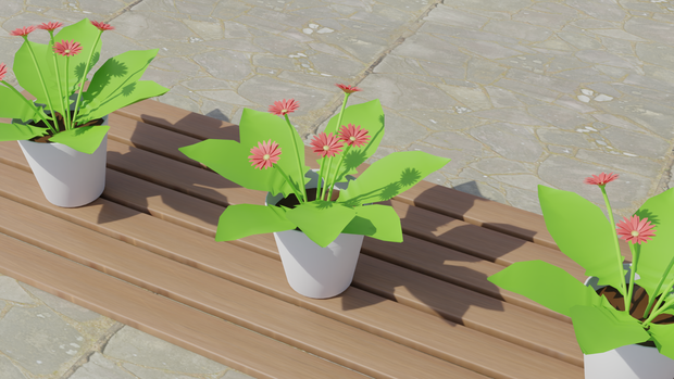 【3D素材_fbx】ガーベラ