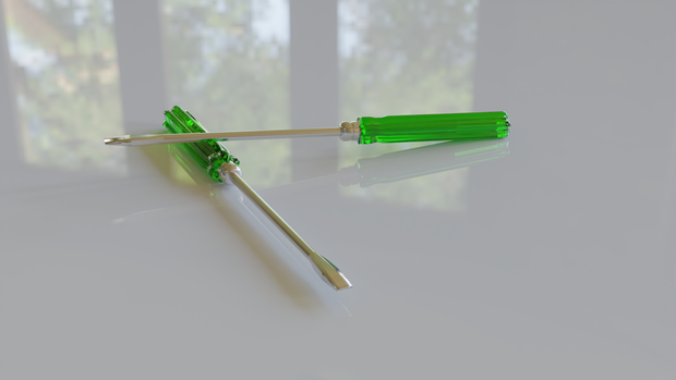 【3D素材_fbx】マイナスドライバー