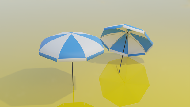 【3D素材_fbx】ビーチパラソル