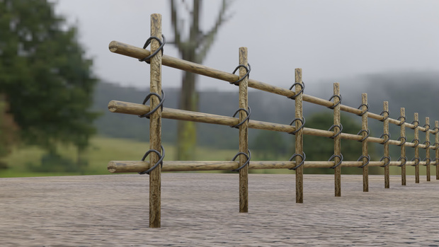 【3D素材_fbx】柵