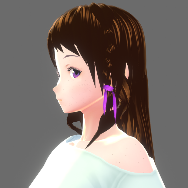 [VRoid] Long hair with side braid preset