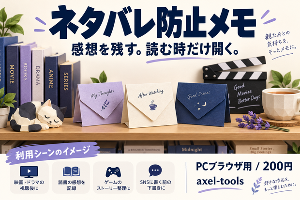 ネタバレ防止メモ｜感想を残す。読む時だけ開く。